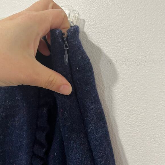 Talbots Petites 16 Wool Blend Tweed Pencil Skirt Ruffle Hem Classic Workwear - Picture 5 of 7